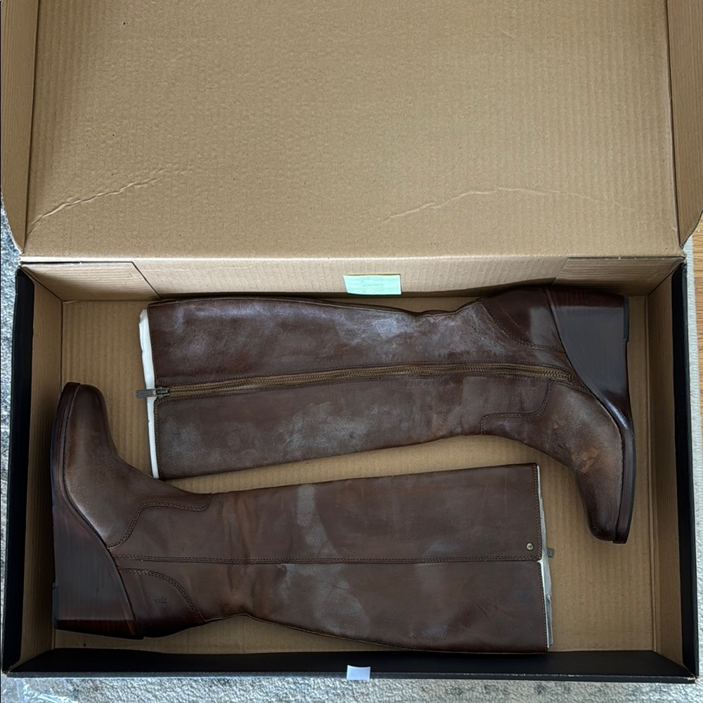 Brown Leather Knee-High Boots